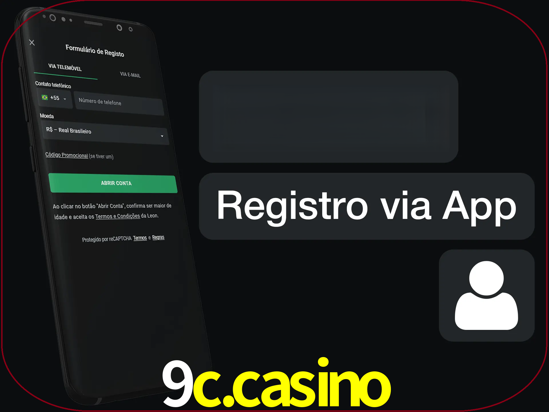 Registre-se com duas etapas usando o aplicativo.